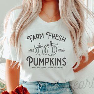 Farm Fresh Pumpkins Shirt, Thanksgiving T-shirt, Halloween Shirt, Pumpkin Tee